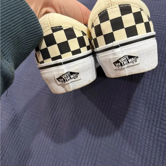 Vans Black and White Checkerboard Slip-Ons platform men’s 7 women’s 8.5 - Picture 3 of 6